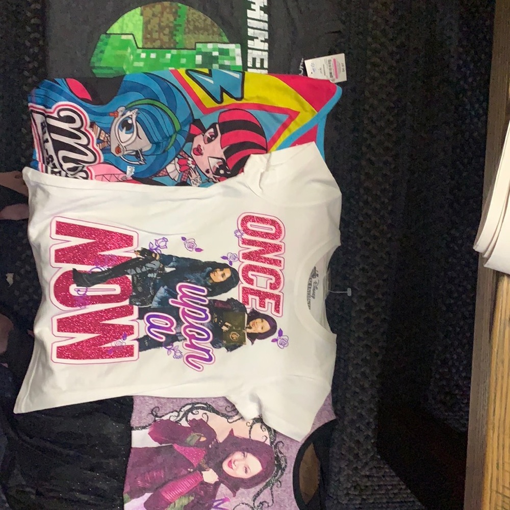 3 Girls Shirts,  - 1 Disney Dress.  $25 - ALL NEW - Size 4-5